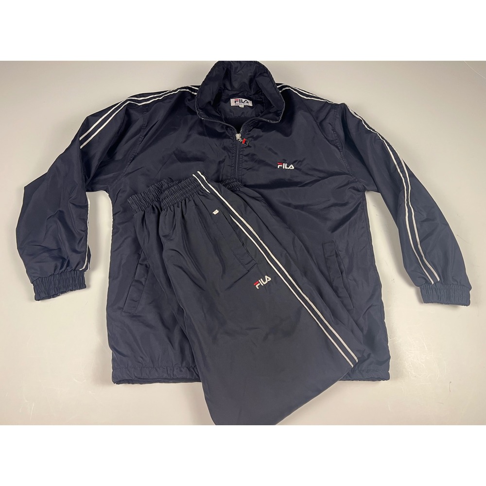 Fila Men's Navy Blue Track Jacket and Pants Set